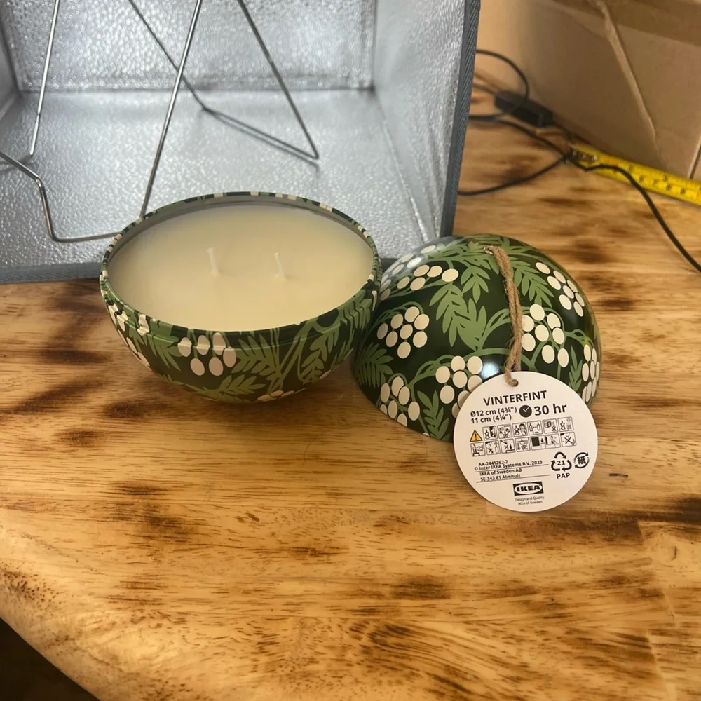 IKEA 2 wick Boho Style Candle w Lid